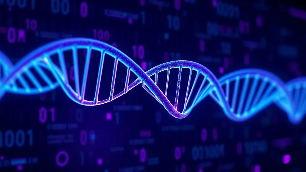 Abstract digital visualization of medical data, DNA helix an